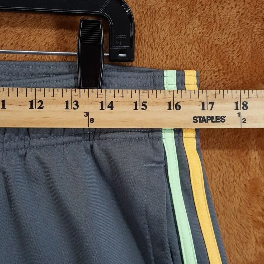 ADIDAS Original Track Pants Mens Large Grey Belgium Beckenbauer Rainbow 3 Stripe